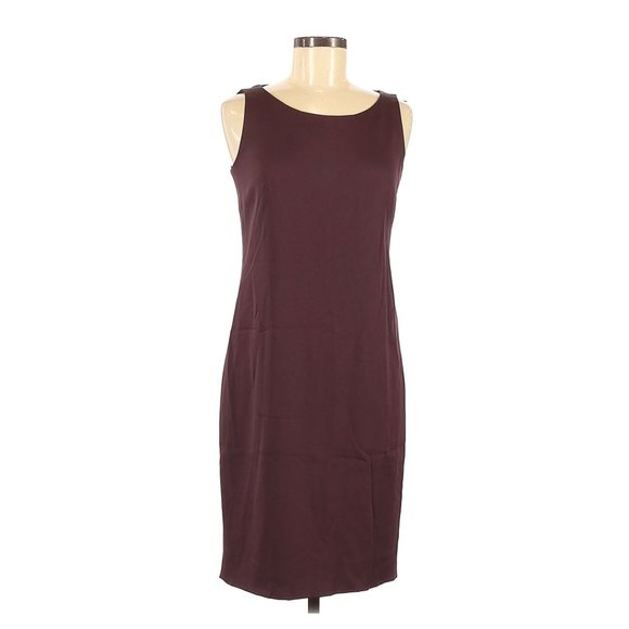 AKRIS Purple Silk Crepe Sleeveless Shift Dress 6 - Picture 4 of 8
